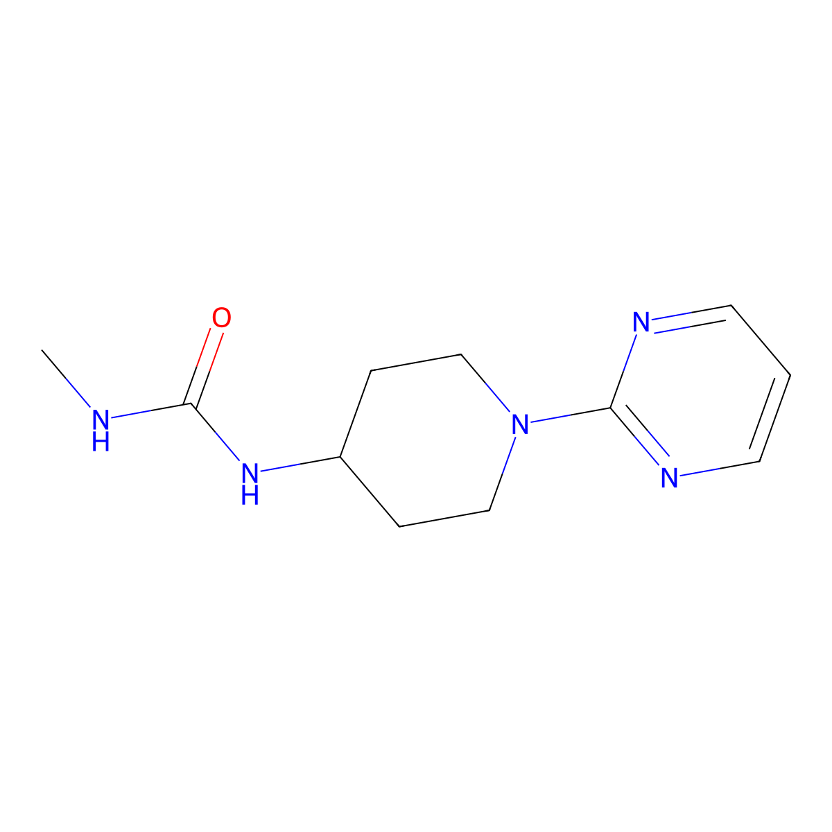 3-Methyl-1-[1-(pyrimidin-2-yl)piperidin-4-yl]urea molecular structure, CAS 2059102-17-7