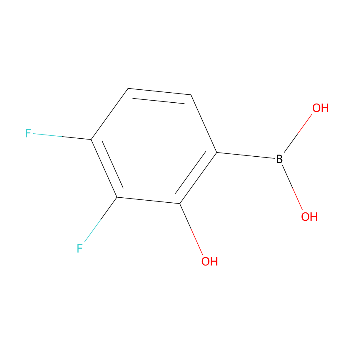 3,4-Difluoro-2-hydroxyphenylboronic acid molecular structure, CAS 2059147-53-2