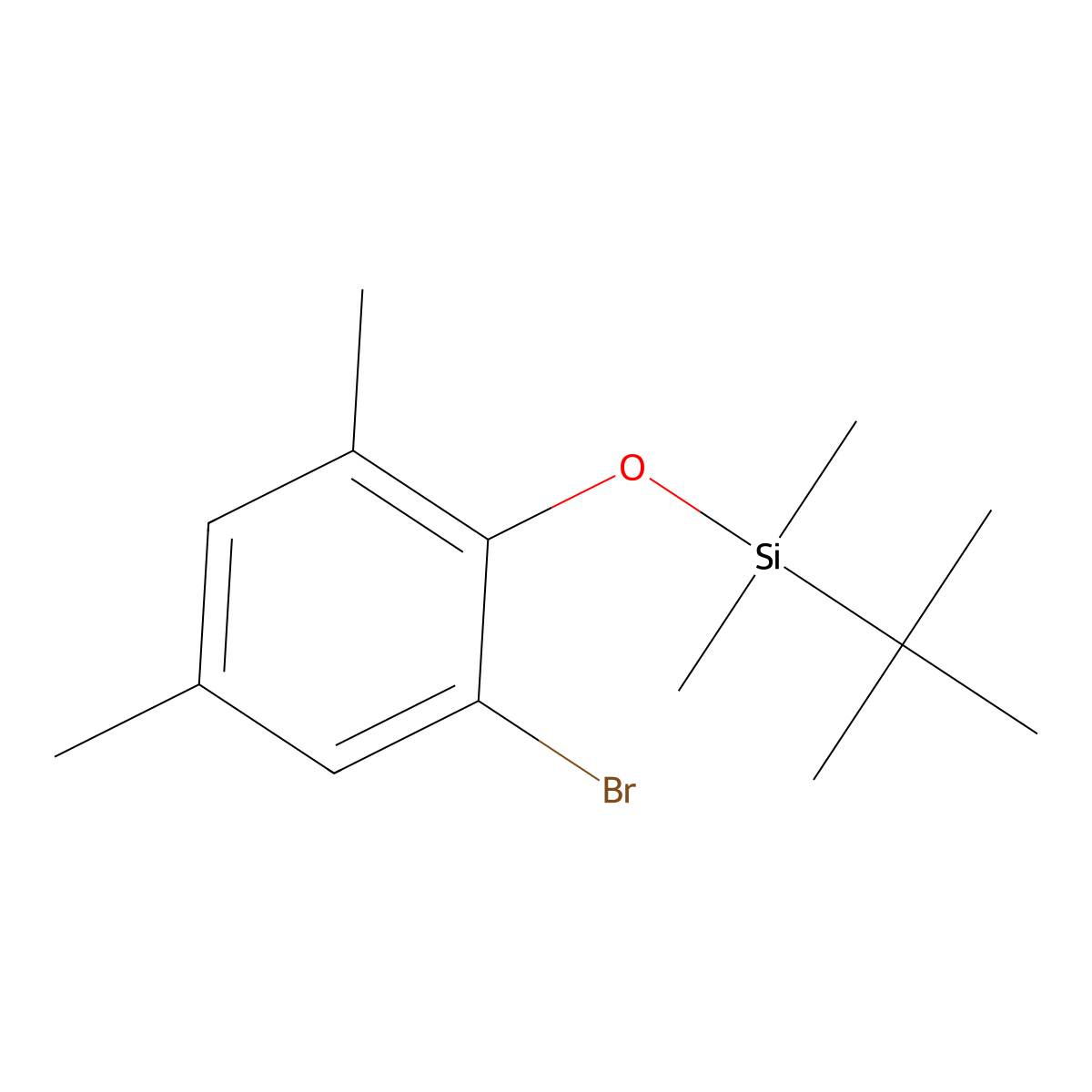 (2-Bromo-4,6-dimethylphenoxy)(tert-butyl)dimethylsilane molecular structure, CAS 2059155-88-1