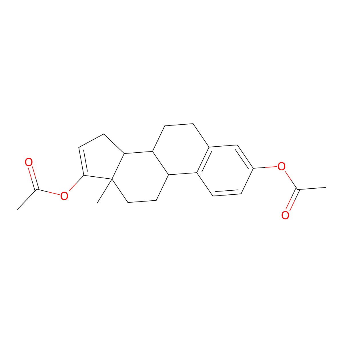 Estra-1,3,5(10),16-tetraene-3,17-diol diacetate molecular structure, CAS 20592-42-1