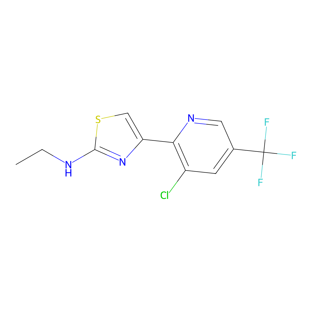 4-[3-chloro-5-(trifluoromethyl)pyridin-2-yl]-N-ethyl-1,3-thiazol-2-amine molecular structure, CAS 2059277-64-2
