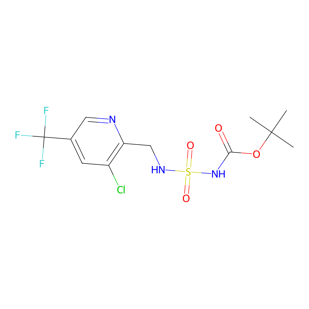 tert-butyl N-({[3-chloro-5-(trifluoromethyl)pyridin-2-yl]methyl}sulfamoyl)carbamate molecular structure, CAS 2059277-86-8