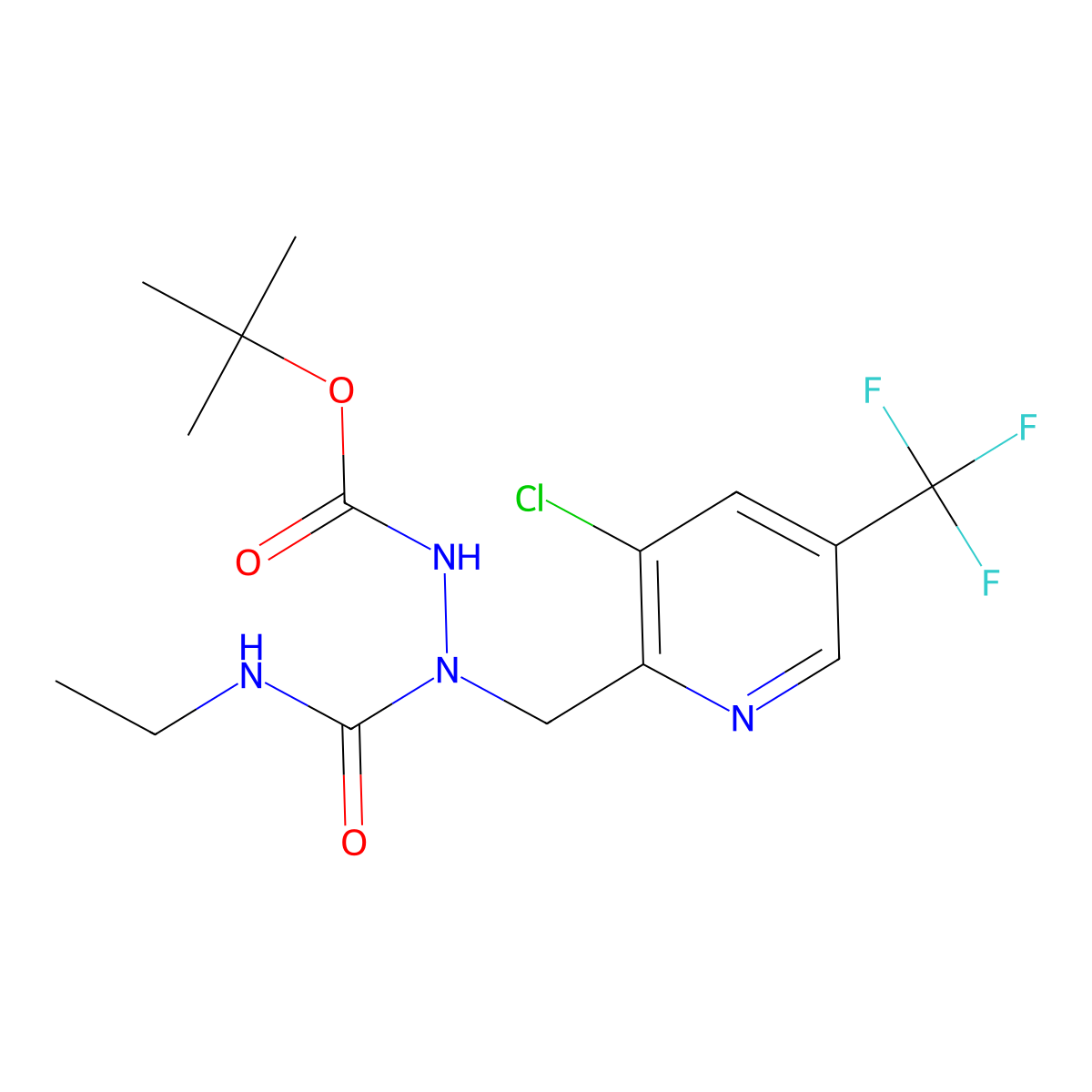 N-({[3-chloro-5-(trifluoromethyl)pyridin-2-yl]methyl}(ethylcarbamoyl)amino)(tert-butoxy)formamide molecular structure, CAS 2059278-33-8