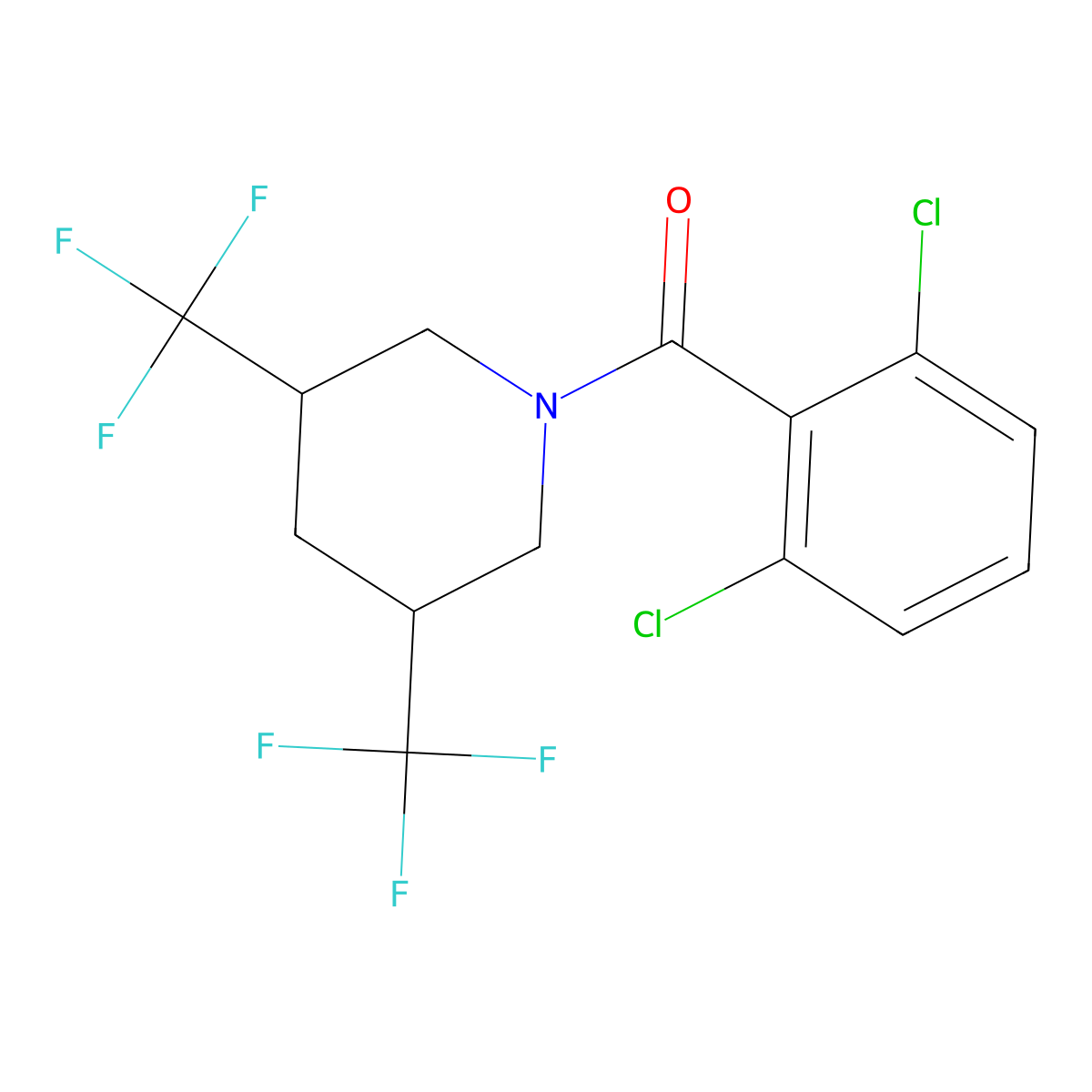 1-(2,6-Dichlorobenzoyl)-3,5-bis(trifluoromethyl)piperidine molecular structure, CAS 2059278-50-9