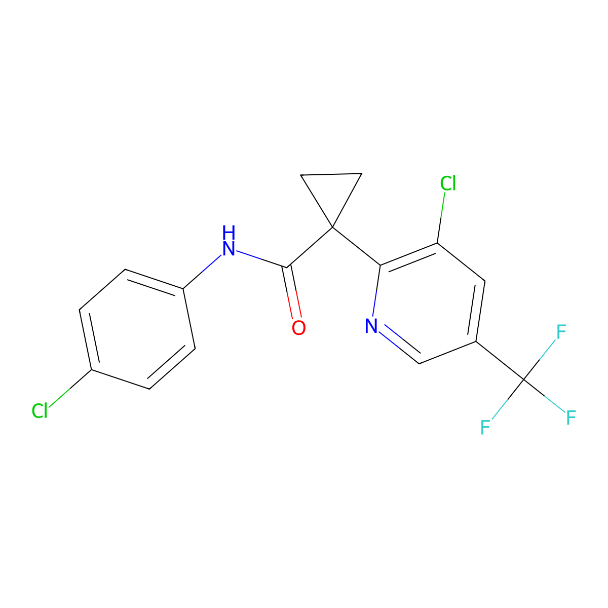 1-[3-chloro-5-(trifluoromethyl)pyridin-2-yl]-N-(4-chlorophenyl)cyclopropane-1-carboxamide molecular structure, CAS 2059279-67-1