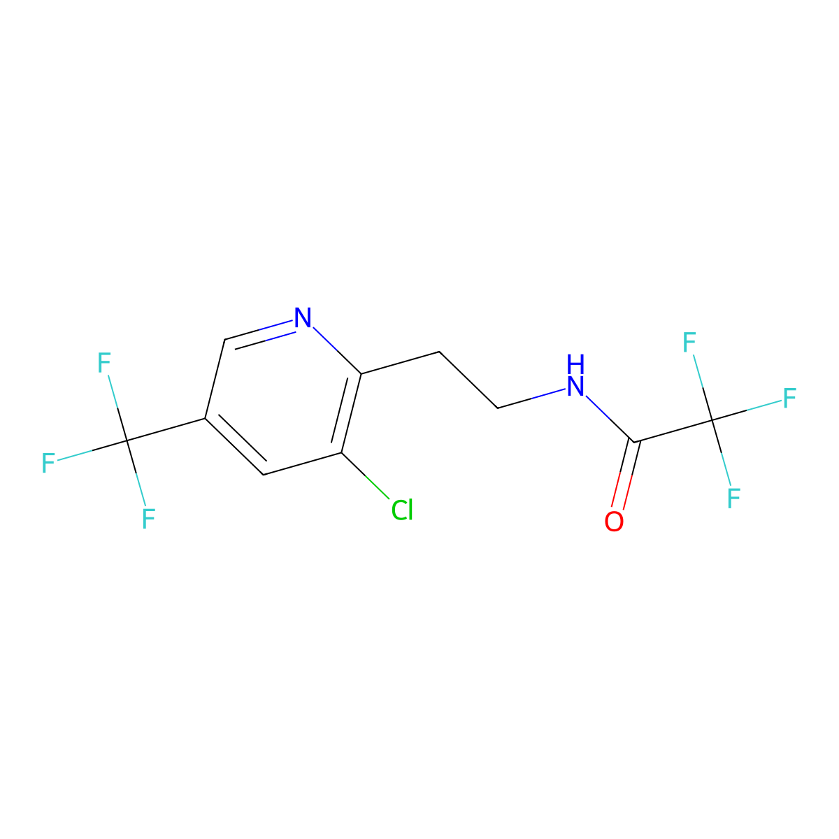 N-{2-[3-chloro-5-(trifluoromethyl)pyridin-2-yl]ethyl}-2,2,2-trifluoroacetamide molecular structure, CAS 2059280-20-3