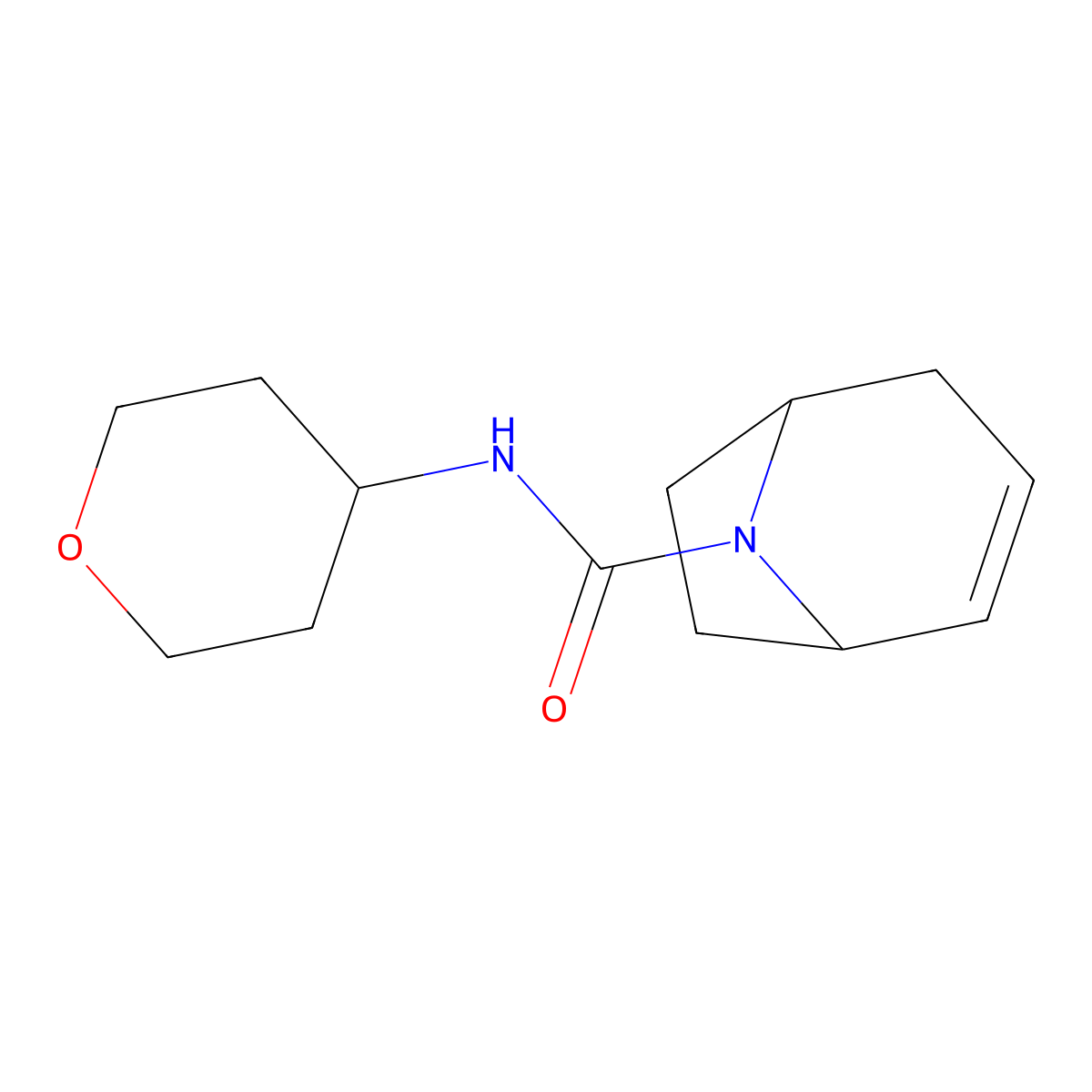 N-(oxan-4-yl)-8-azabicyclo[3.2.1]oct-2-ene-8-carboxamide molecular structure, CAS 2059332-12-4