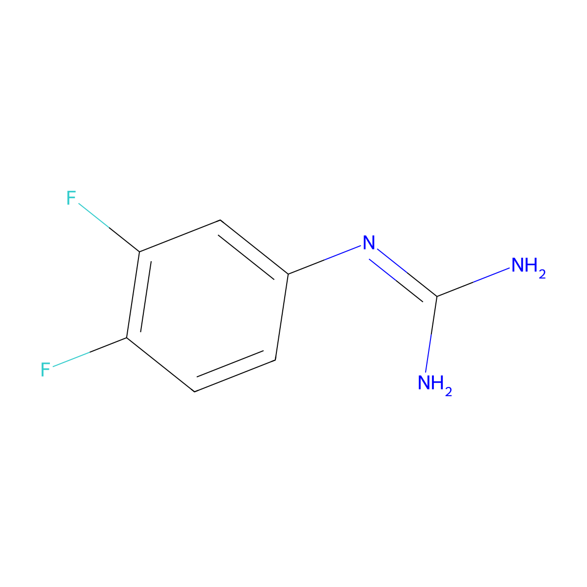 1-(3,4-Difluorophenyl)guanidine molecular structure, CAS 205935-13-3