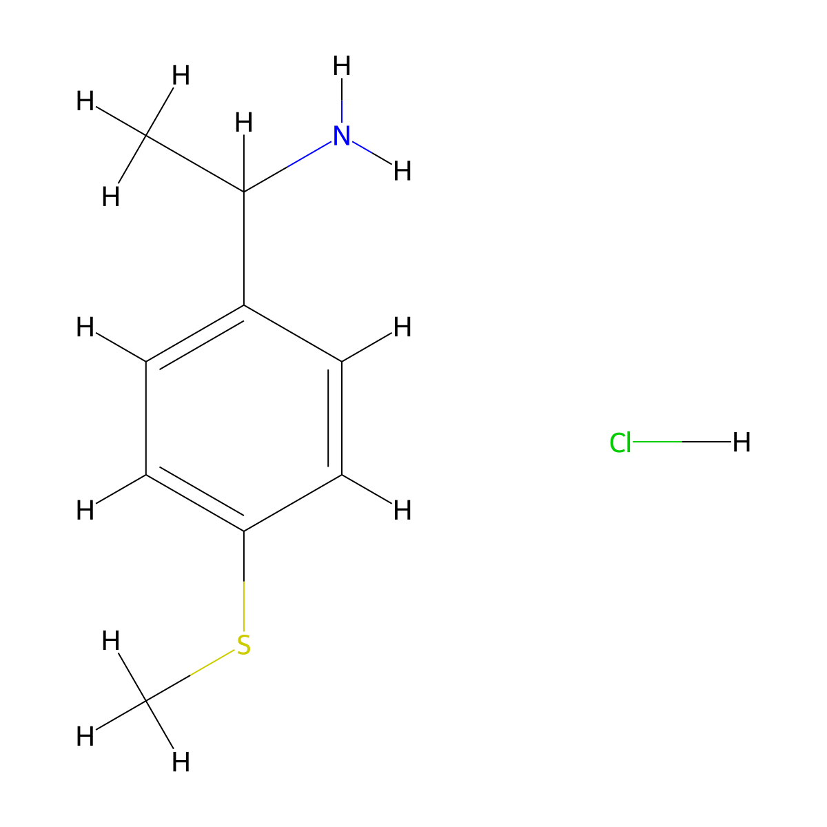 1-[4-(Methylsulfanyl)phenyl]ethan-1-amine hydrochloride molecular structure, CAS 205937-77-5