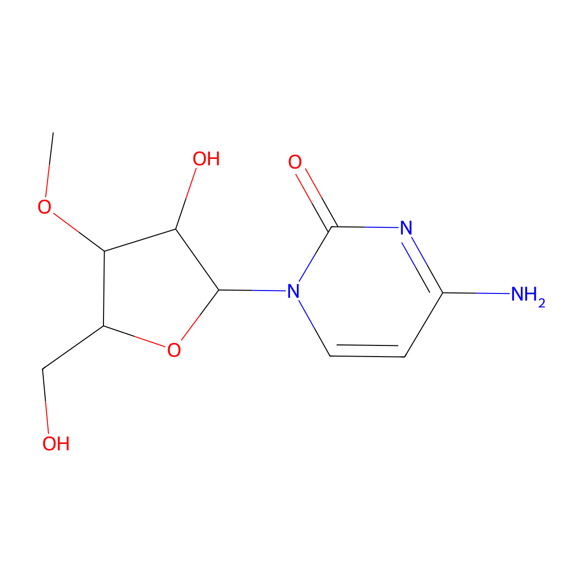 3'-O-Methylcytidine molecular structure, CAS 20594-00-7