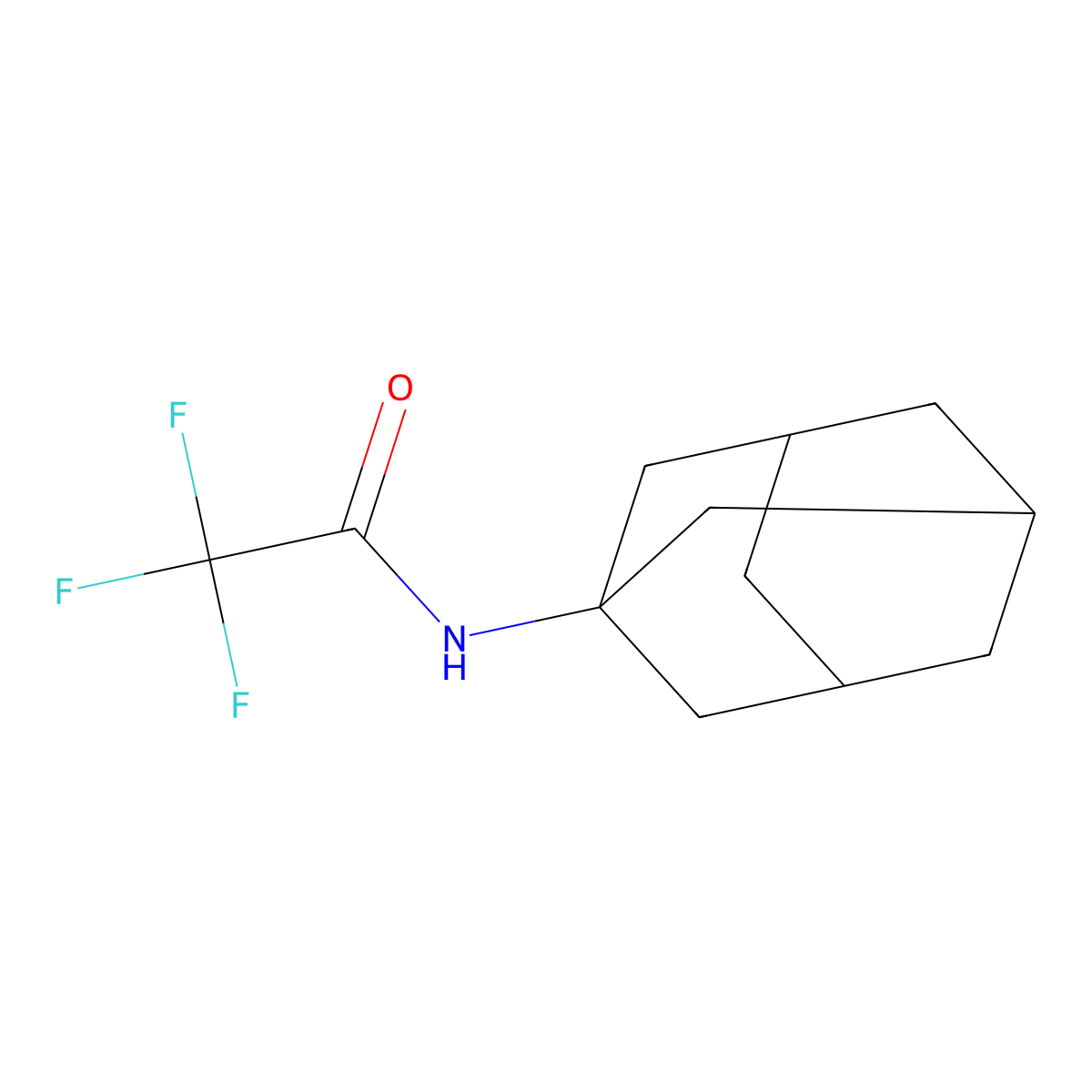 N-(1-adamantyl)-2,2,2-trifluoroacetamide molecular structure, CAS 20594-58-5