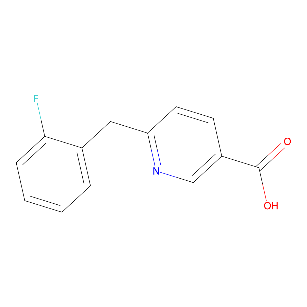 6-[(2-Fluorophenyl)methyl]pyridine-3-carboxylic acid molecular structure, CAS 2059450-00-7