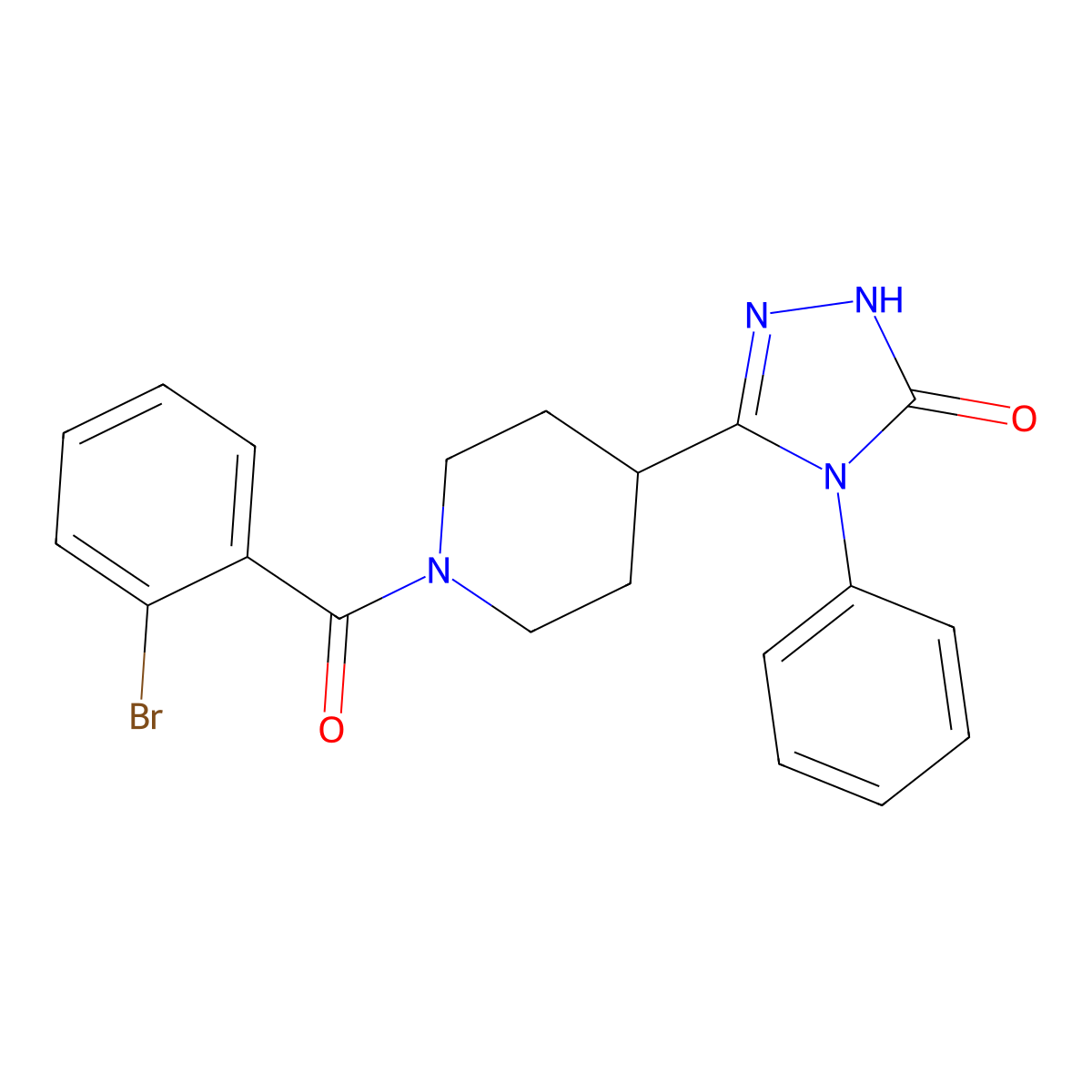 5-[1-(2-bromobenzoyl)piperidin-4-yl]-4-phenyl-2,4-dihydro-3H-1,2,4-triazol-3-one molecular structure, CAS 2059471-72-4