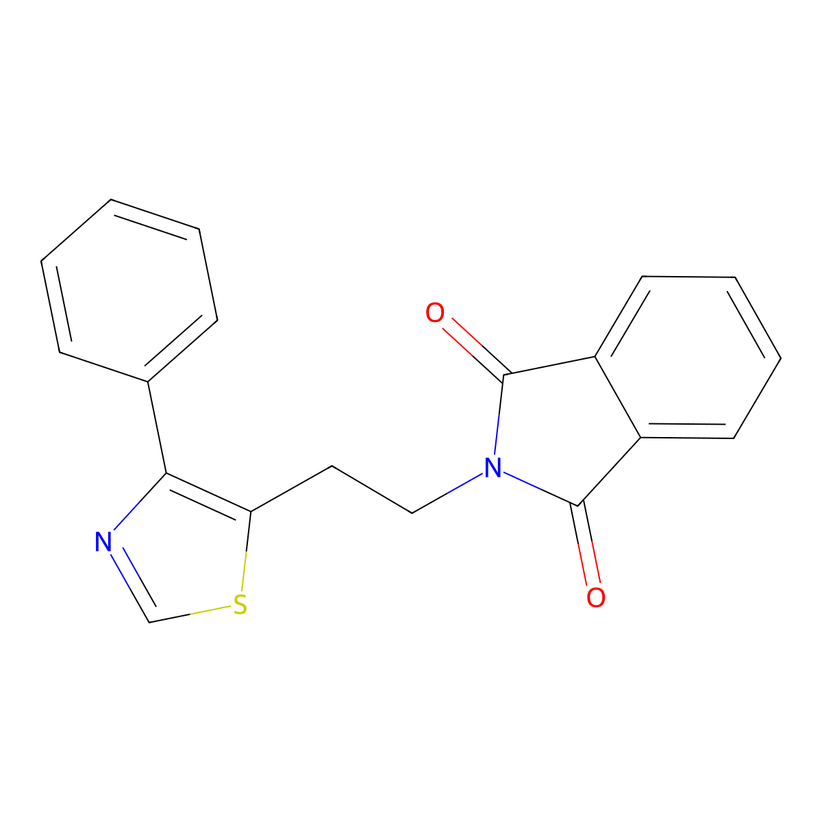 2-[2-(4-phenyl-1,3-thiazol-5-yl)ethyl]-2,3-dihydro-1H-isoindole-1,3-dione molecular structure, CAS 2059484-58-9