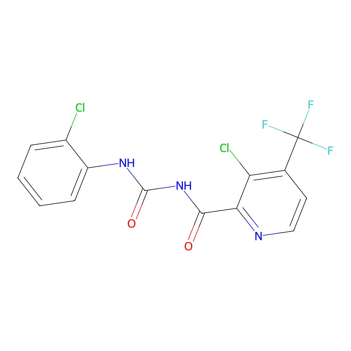 3-[3-Chloro-4-(trifluoromethyl)pyridine-2-carbonyl]-1-(2-chlorophenyl)urea molecular structure, CAS 2059493-95-5