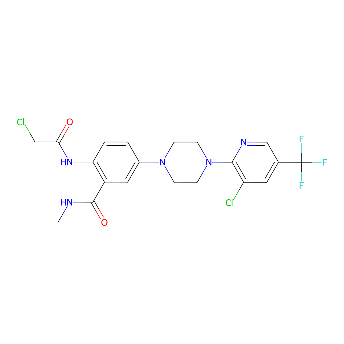 5-{4-[3-chloro-5-(trifluoromethyl)pyridin-2-yl]piperazin-1-yl}-2-(2-chloroacetamido)-N-methylbenzamide molecular structure, CAS 2059494-48-1