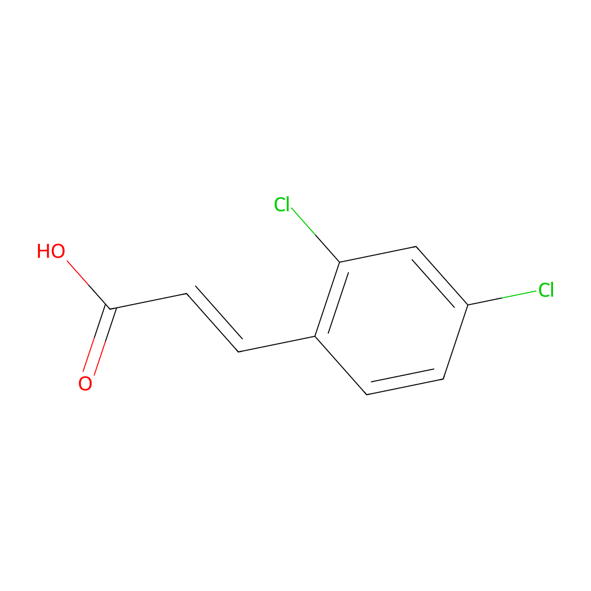 2,4-Dichlorocinnamic acid, (E)- molecular structure, CAS 20595-45-3