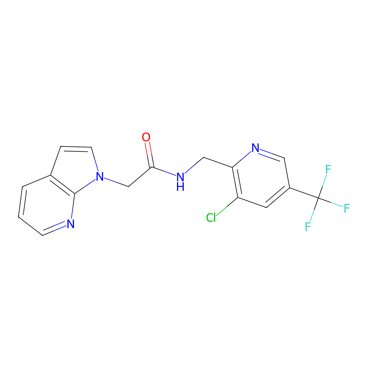 N-{[3-chloro-5-(trifluoromethyl)pyridin-2-yl]methyl}-2-{1H-pyrrolo[2,3-b]pyridin-1-yl}acetamide molecular structure, CAS 2059513-08-3