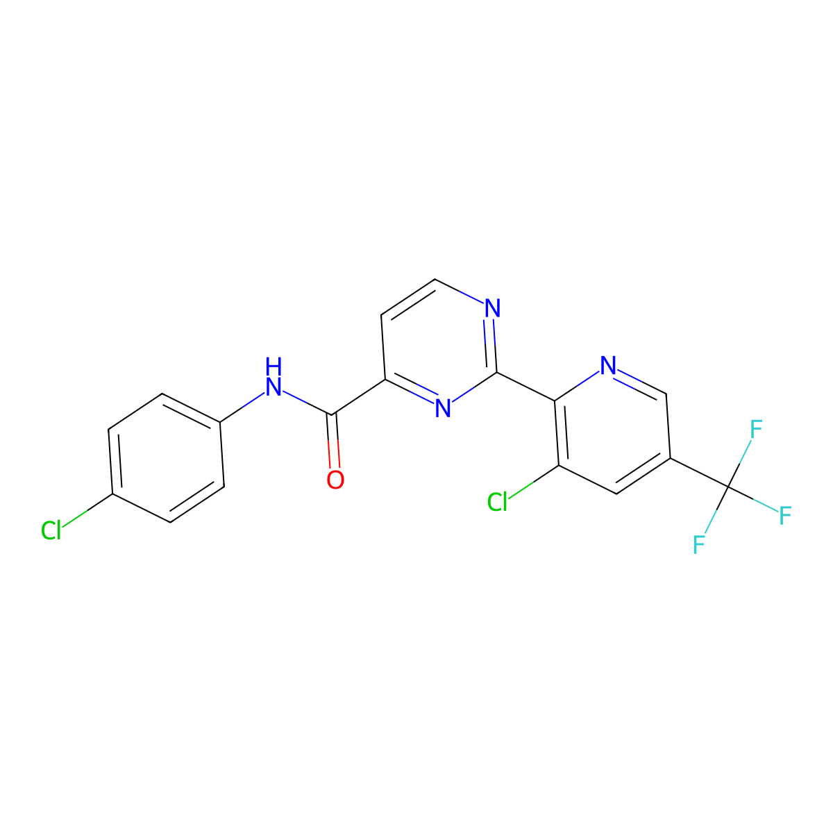 2-[3-chloro-5-(trifluoromethyl)pyridin-2-yl]-N-(4-chlorophenyl)pyrimidine-4-carboxamide molecular structure, CAS 2059513-65-2