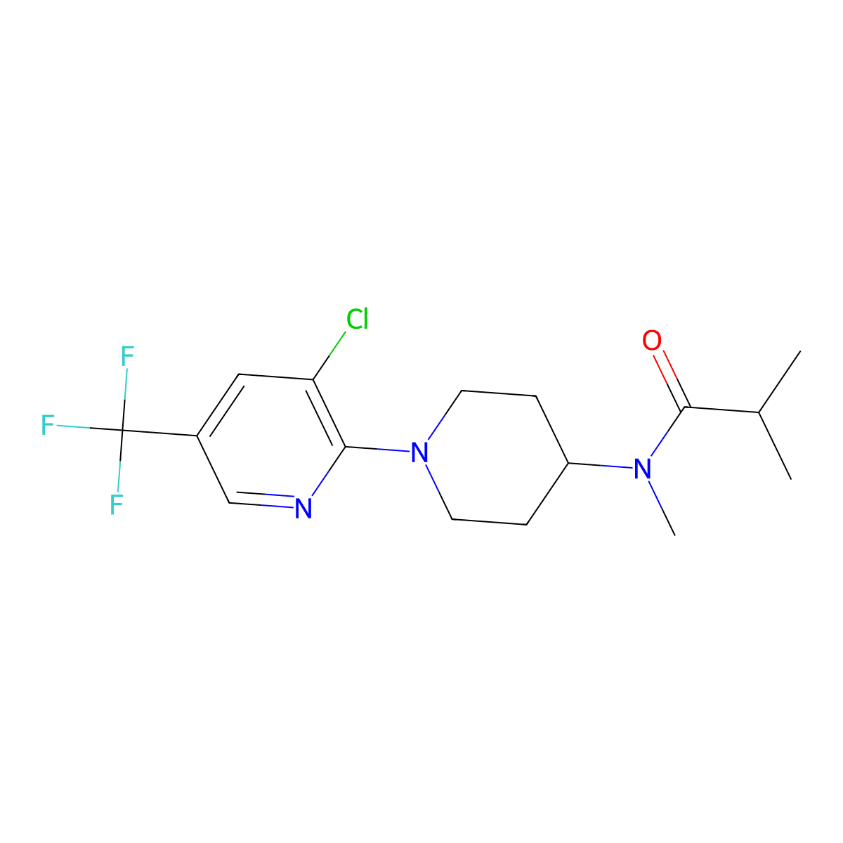 N-{1-[3-chloro-5-(trifluoromethyl)pyridin-2-yl]piperidin-4-yl}-N,2-dimethylpropanamide molecular structure, CAS 2059513-81-2