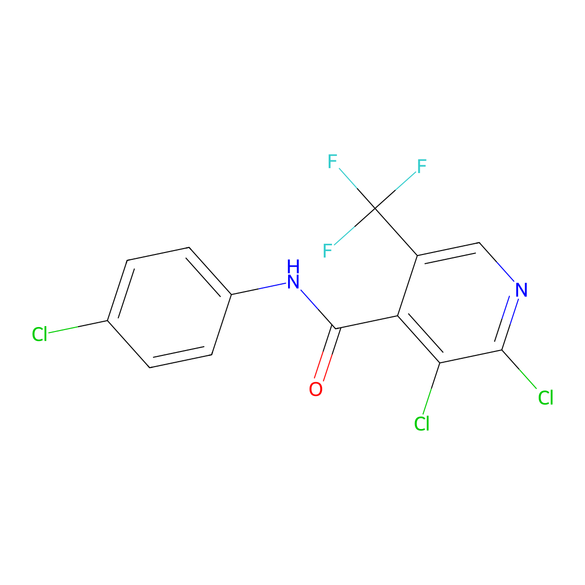 2,3-dichloro-N-(4-chlorophenyl)-5-(trifluoromethyl)pyridine-4-carboxamide molecular structure, CAS 2059513-86-7