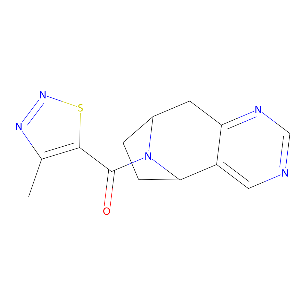 12-(4-Methyl-1,2,3-thiadiazole-5-carbonyl)-4,6,12-triazatricyclo[7.2.1.0^{2,7}]dodeca-2(7),3,5-triene molecular structure, CAS 2059520-82-8