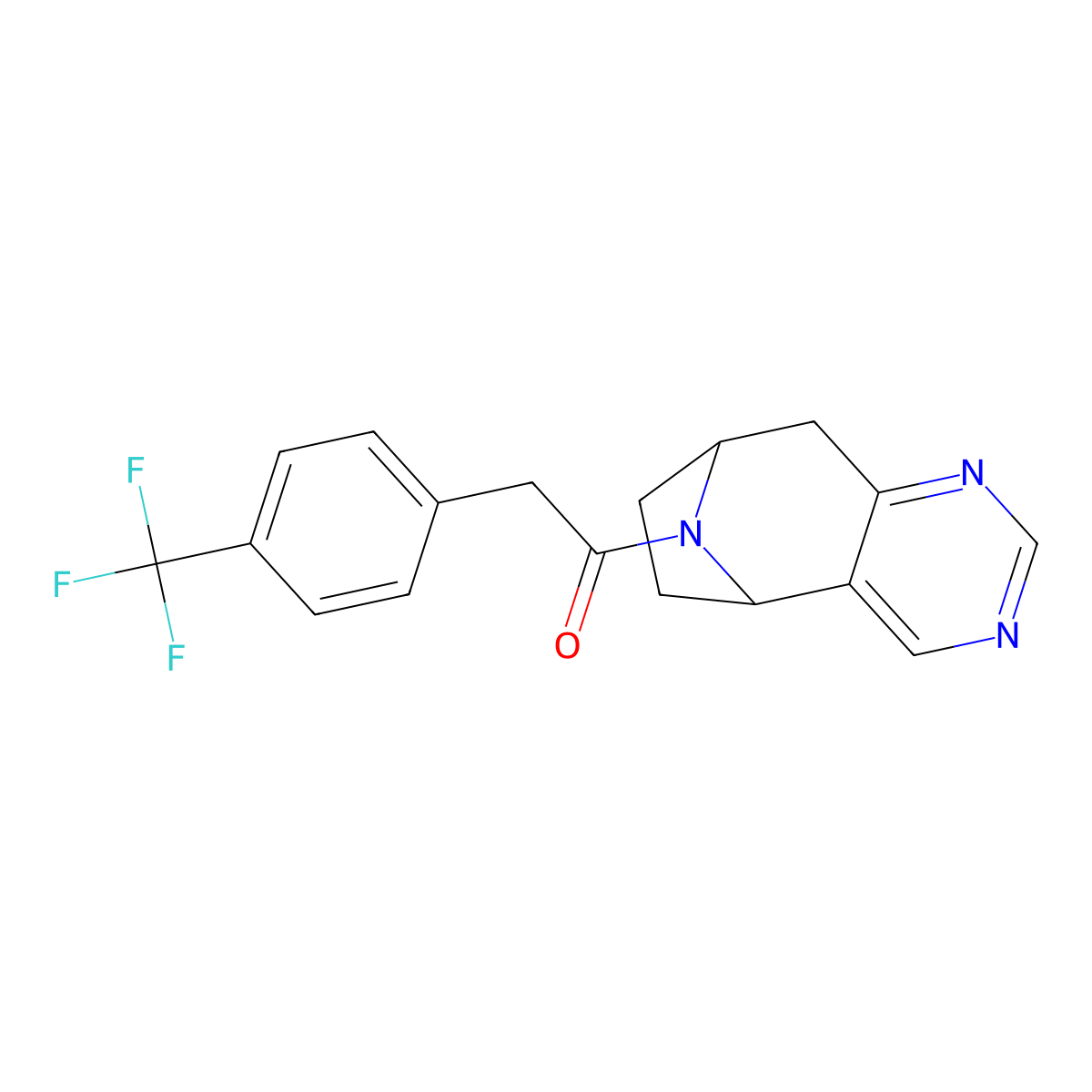 1-((5R,8S)-6,7,8,9-tetrahydro-5H-5,8-epiminocyclohepta[d]pyrimidin-10-yl)-2-(4-(trifluoromethyl)phenyl)ethanone molecular structure, CAS 2059521-01-4