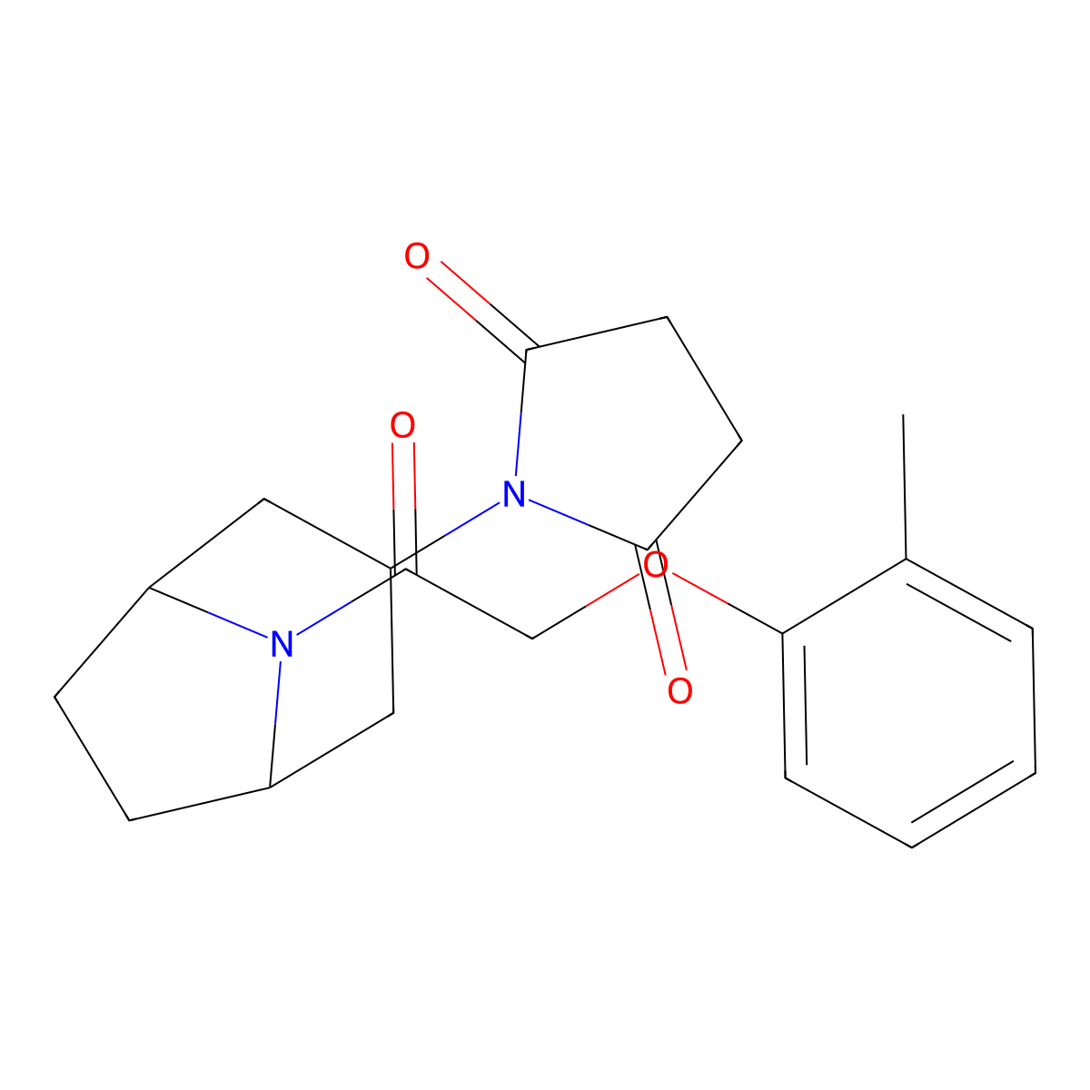 1-((1R,5S)-8-(2-(o-tolyloxy)acetyl)-8-azabicyclo[3.2.1]octan-3-yl)pyrrolidine-2,5-dione molecular structure, CAS 2059537-72-1