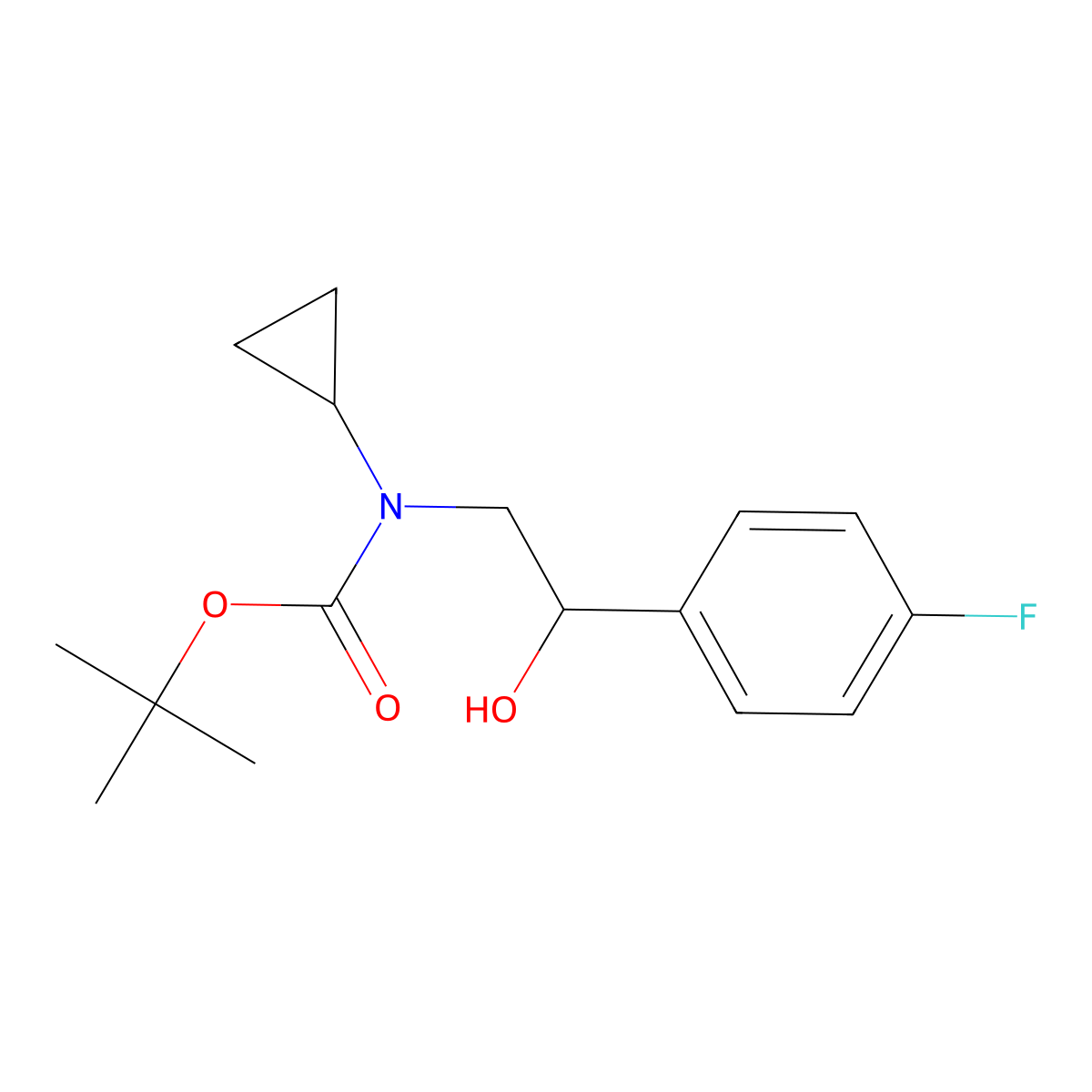 tert-butyl N-cyclopropyl-N-[2-(4-fluorophenyl)-2-hydroxyethyl]carbamate molecular structure, CAS 2059589-90-9
