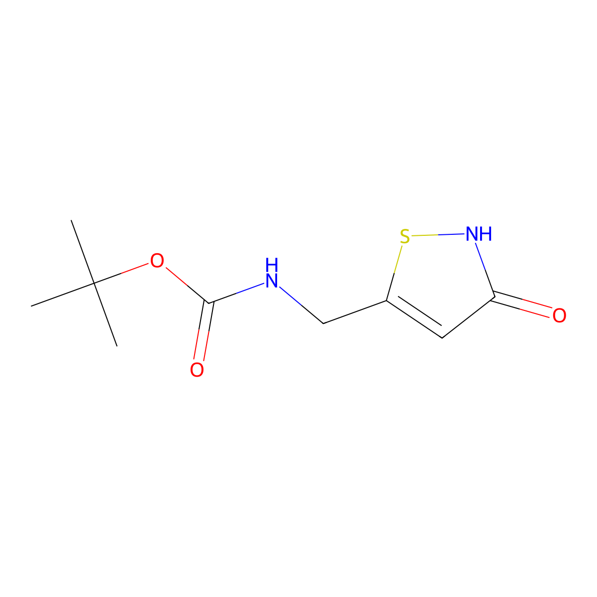 tert-butyl N-[(3-hydroxy-1,2-thiazol-5-yl)methyl]carbamate molecular structure, CAS 2059654-57-6