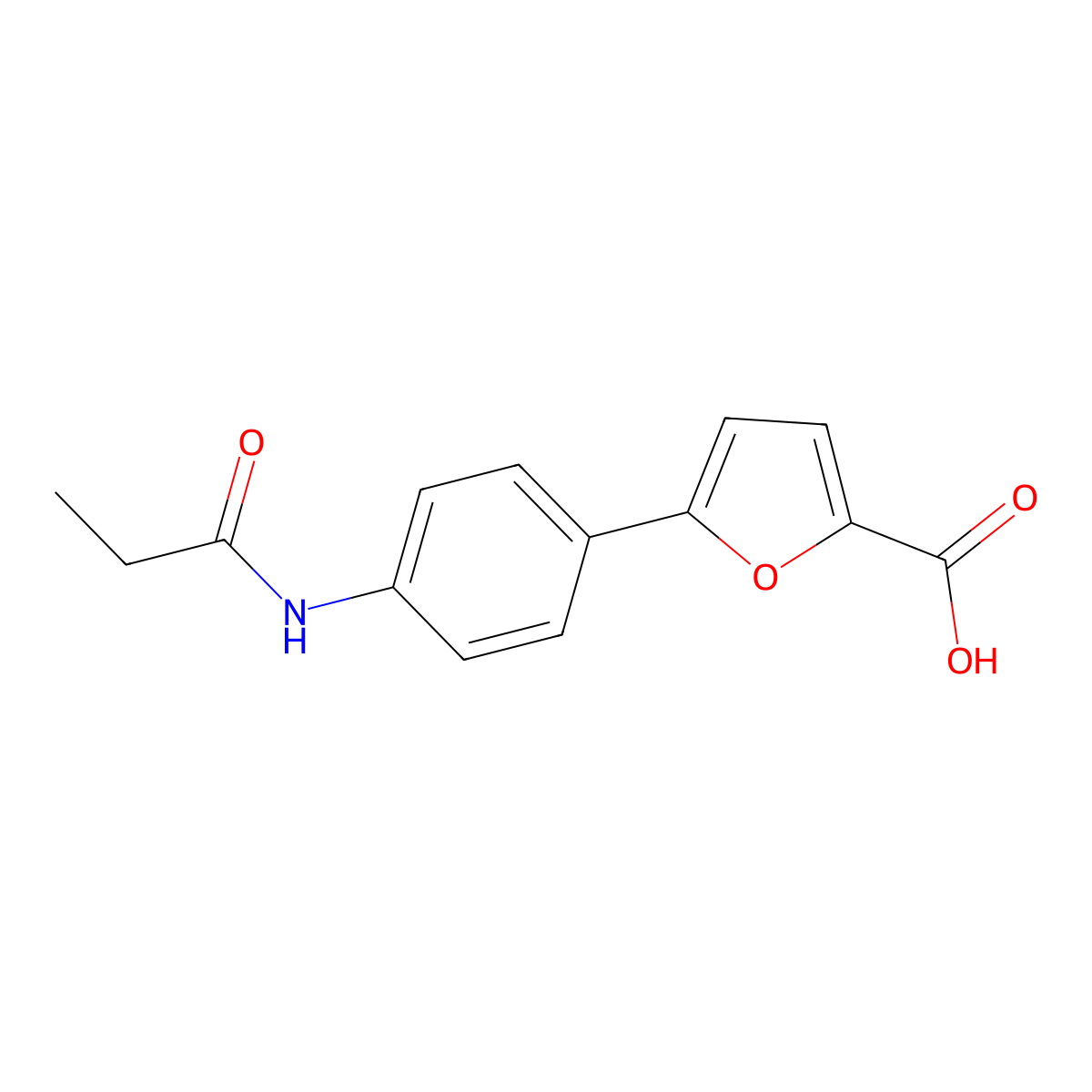 5-(4-Propanamidophenyl)furan-2-carboxylic acid molecular structure, CAS 2059675-47-5