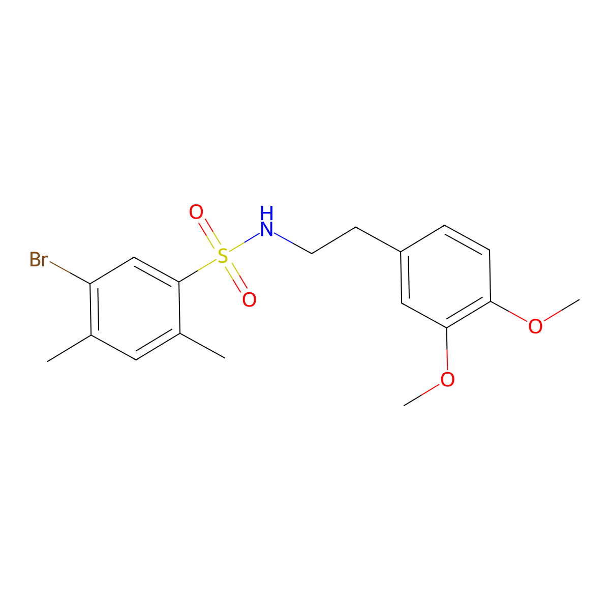 5-bromo-N-[2-(3,4-dimethoxyphenyl)ethyl]-2,4-dimethylbenzenesulfonamide molecular structure, CAS 2059686-29-0