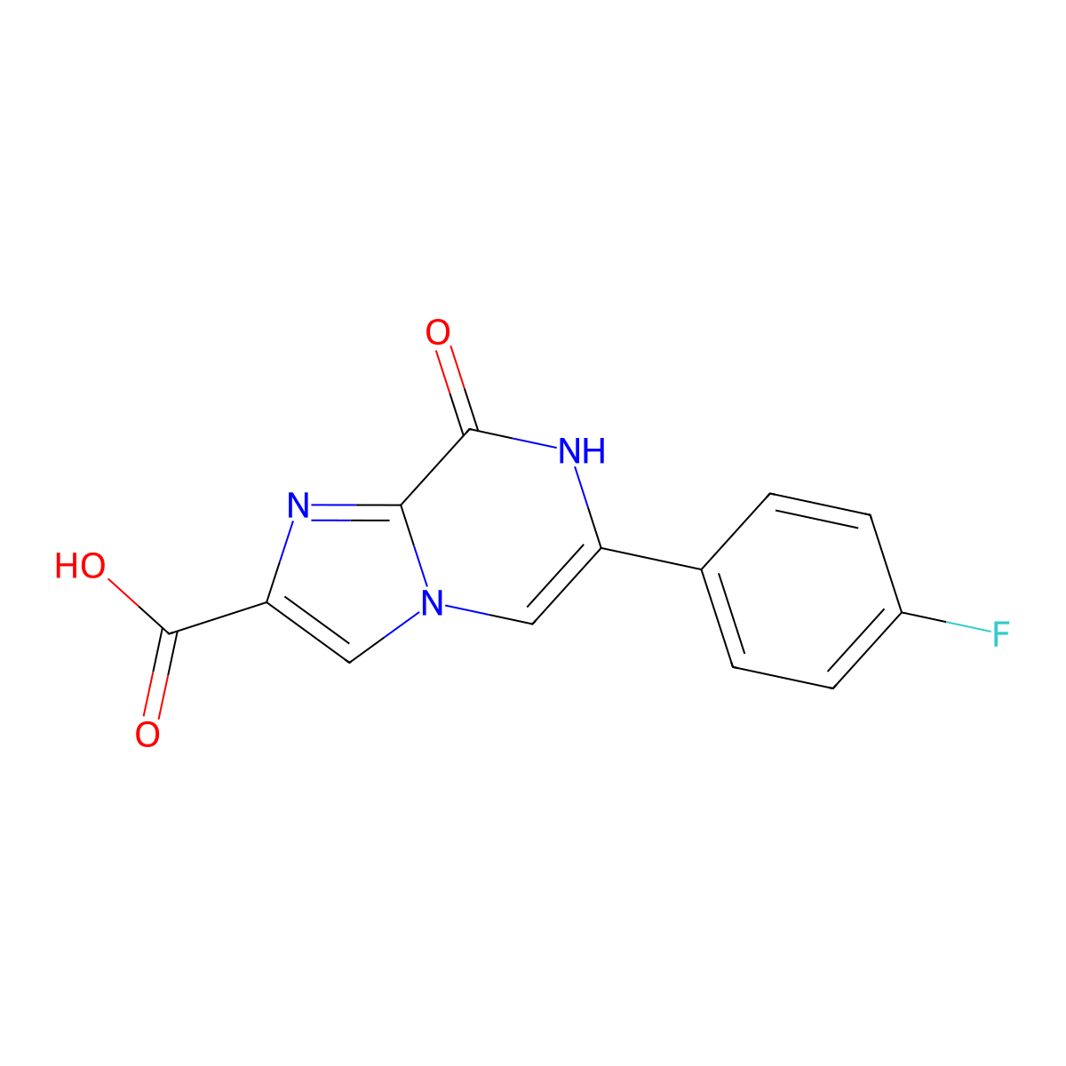 6-(4-Fluorophenyl)-8-oxo-7,8-dihydroimidazo[1,2-a]pyrazine-2-carboxylic acid molecular structure, CAS 2059770-11-3