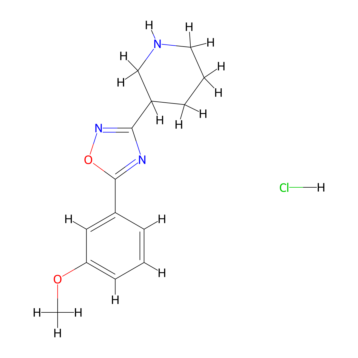 3-[5-(3-Methoxyphenyl)-1,2,4-oxadiazol-3-yl]piperidine hydrochloride molecular structure, CAS 2059770-36-2