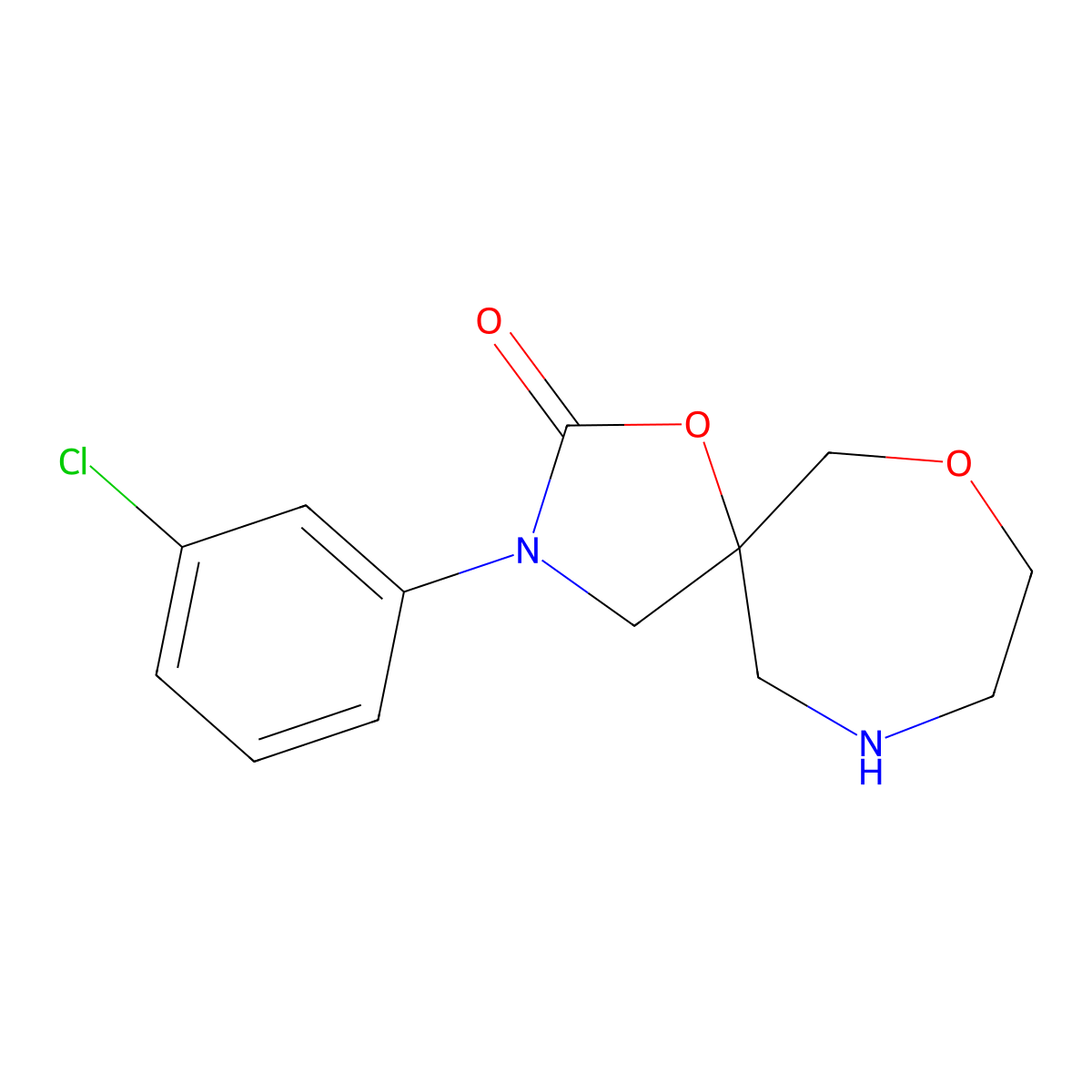 3-(3-Chlorophenyl)-1,7-dioxa-3,10-diazaspiro[4.6]undecan-2-one molecular structure, CAS 2059805-70-6