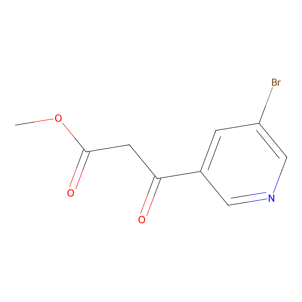 Methyl 5-bromonicotinoylacetate molecular structure, CAS 205985-97-3