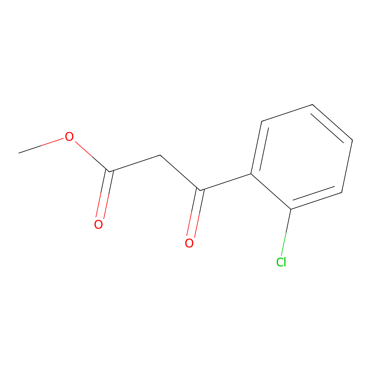 Methyl 3-(2-chlorophenyl)-3-oxopropanoate molecular structure, CAS 205985-98-4