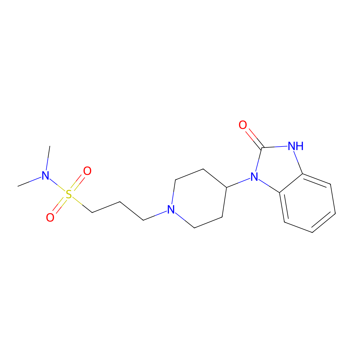N,N-dimethyl-3-[4-(2-oxo-2,3-dihydro-1H-benzimidazol-1-yl)piperidin-1-yl]propane-1-sulfonamide molecular structure, CAS 2059868-51-6