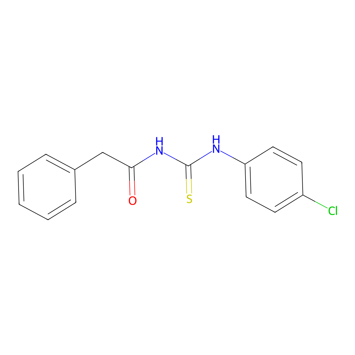 N-[(4-chlorophenyl)carbamothioyl]-2-phenylacetamide molecular structure, CAS 205988-70-1