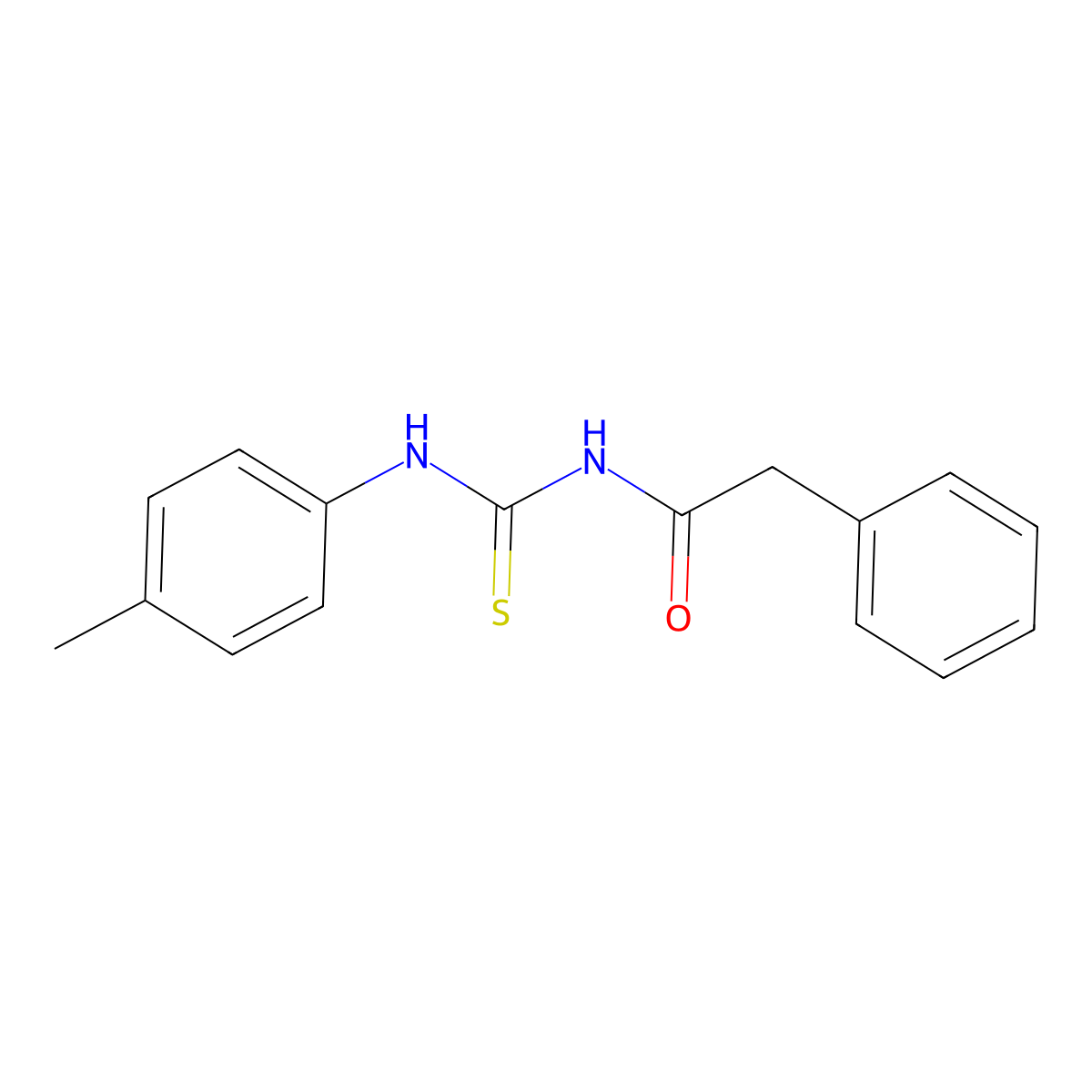 N-[(4-methylphenyl)carbamothioyl]-2-phenylacetamide molecular structure, CAS 205988-73-4