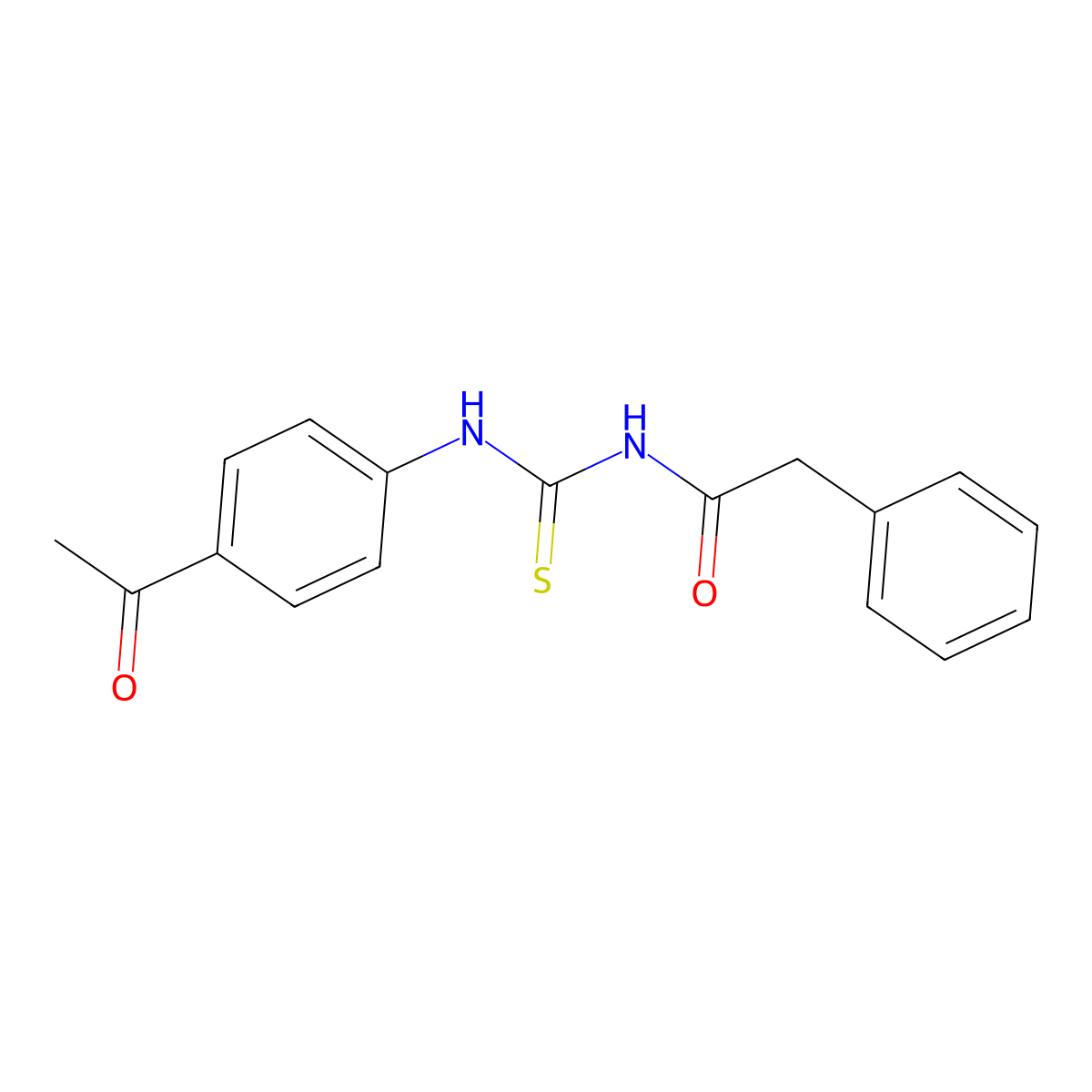 N-[(4-acetylphenyl)carbamothioyl]-2-phenylacetamide molecular structure, CAS 205988-75-6
