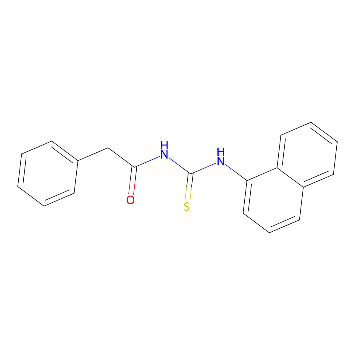 N-(naphthalen-1-ylcarbamothioyl)-2-phenylacetamide molecular structure, CAS 205988-79-0