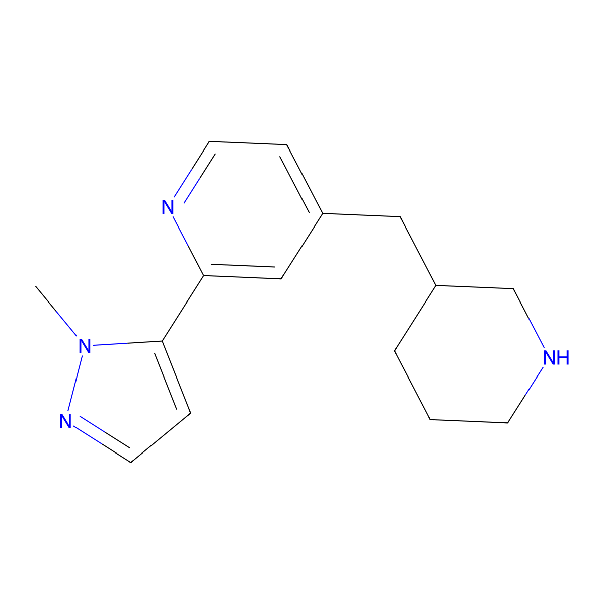 2-(1-Methyl-1H-pyrazol-5-yl)-4-(piperidin-3-ylmethyl)pyridine molecular structure, CAS 2059884-03-4