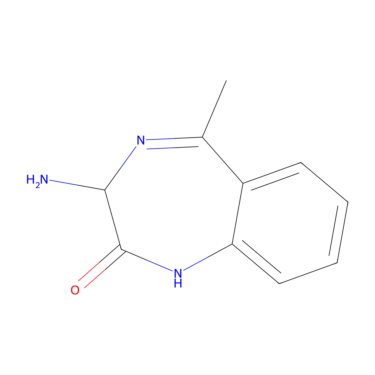 3-Amino-5-methyl-1,3-dihydro-benzo[e][1,4]diazepin-2-one molecular structure, CAS 205989-36-2
