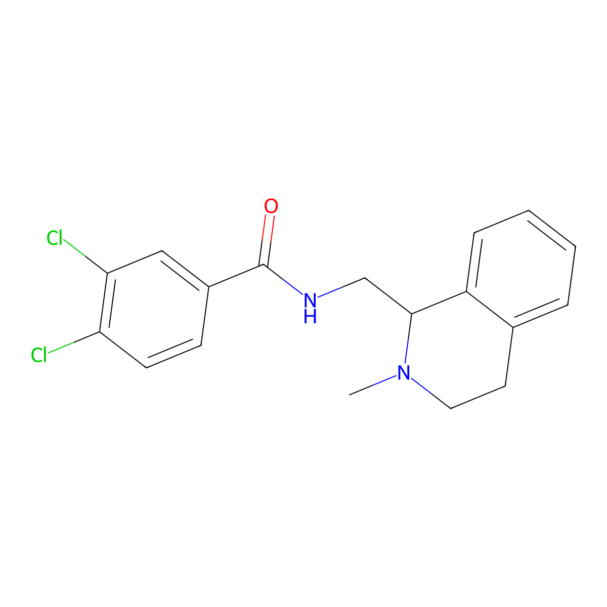 3,4-dichloro-N-[(2-methyl-3,4-dihydro-1H-isoquinolin-1-yl)methyl]benzamide molecular structure, CAS 2059904-66-2