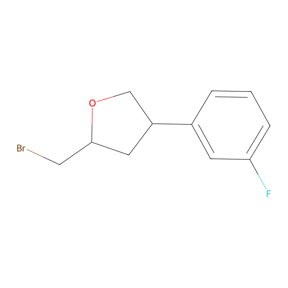 (2R,4R)-2-(Bromomethyl)-4-(3-fluorophenyl)oxolane molecular structure, CAS 2059908-01-7