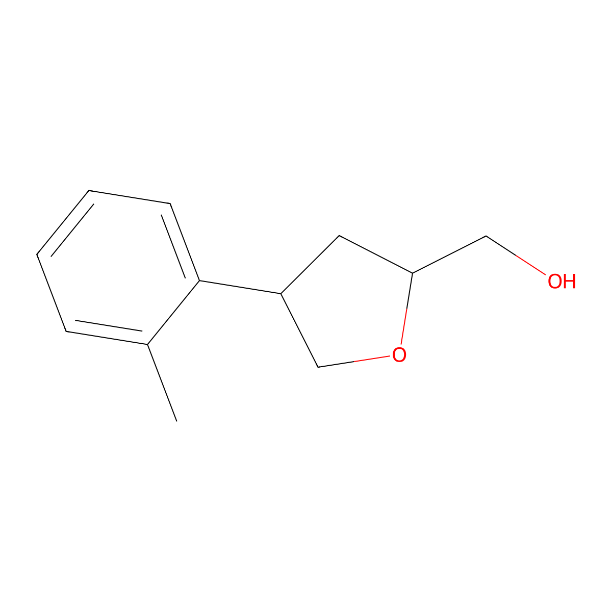 [(2R,4R)-4-(2-Methylphenyl)oxolan-2-yl]methanol molecular structure, CAS 2059908-02-8