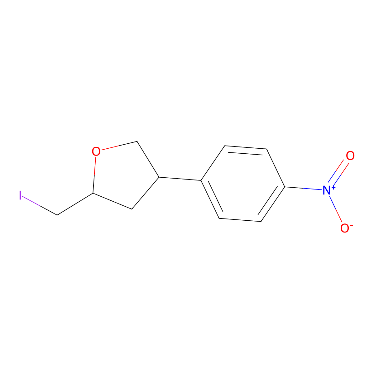 (2S,4R)-2-(Iodomethyl)-4-(4-nitrophenyl)oxolane molecular structure, CAS 2059908-03-9