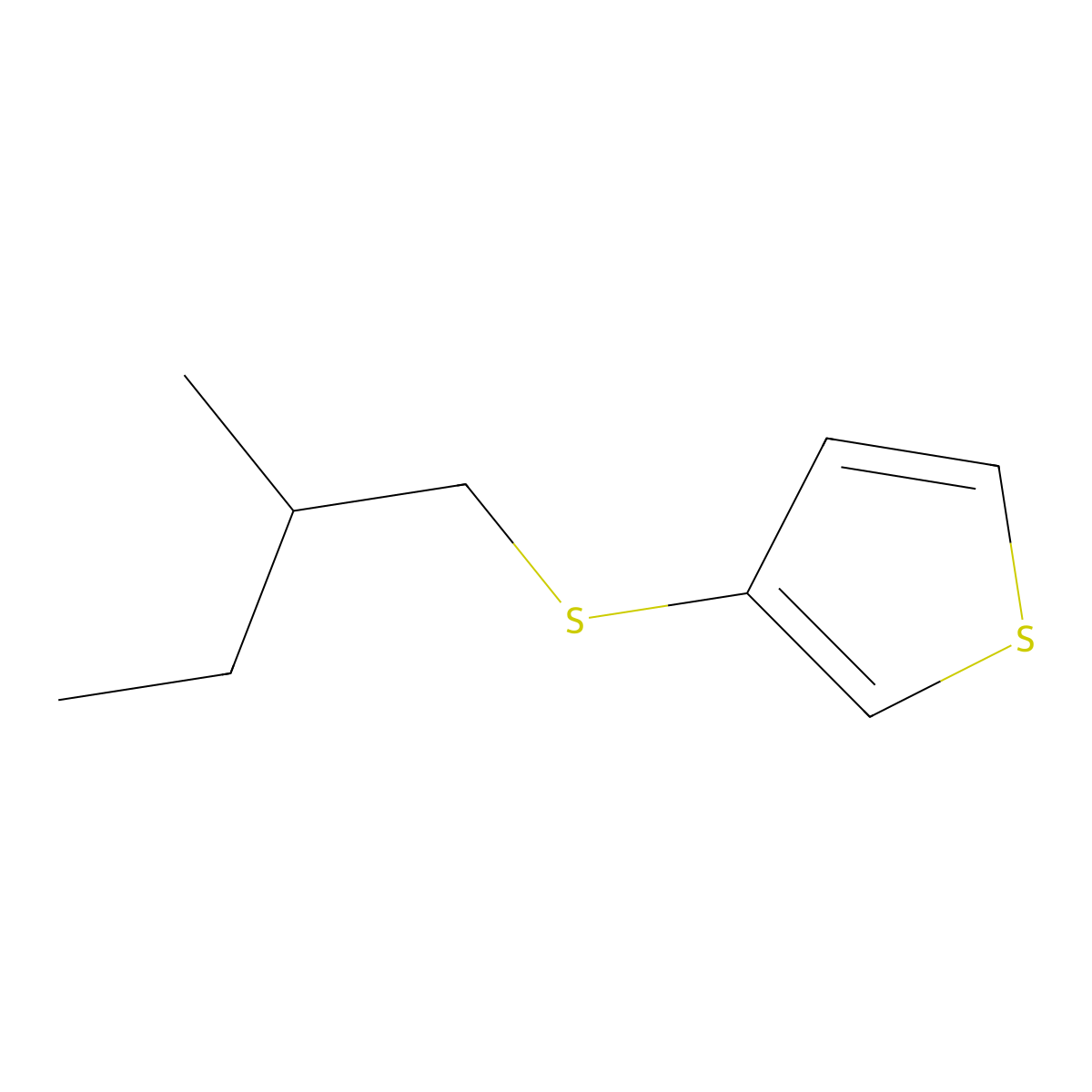 3-{[(2R)-2-methylbutyl]sulfanyl}thiophene molecular structure, CAS 2059908-04-0