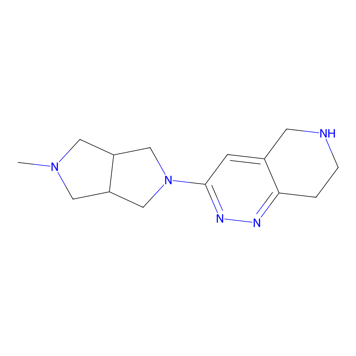 2-methyl-5-{5H,6H,7H,8H-pyrido[4,3-c]pyridazin-3-yl}-octahydropyrrolo[3,4-c]pyrrole, cis molecular structure, CAS 2059908-10-8